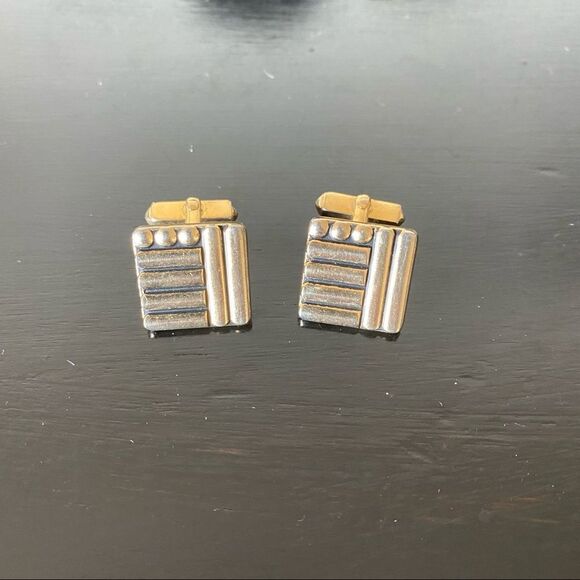 Vintage SWANK gold cuff links - Picture 6 of 9